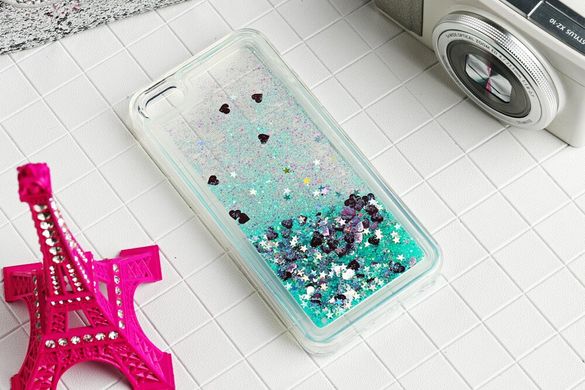 Чохол Glitter для Iphone SE 2020 Бампер Рідкий блиск Бірюзовий