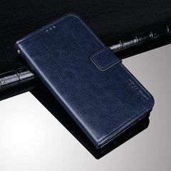 Чехол Idewei для Samsung Galaxy S21 FE / G990 книжка кожа PU с визитницей синий