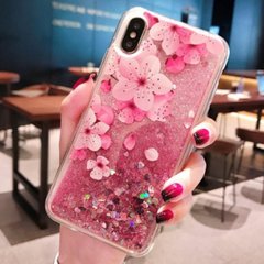 Чехол Glitter для Iphone XS бампер жидкий блеск Sakura