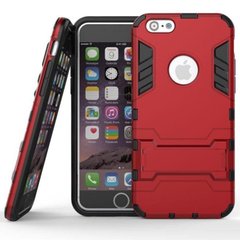 Чехол Iron для Iphone 5 / 5s / SE бронированный Бампер с подставкой Red