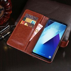 Чохол Idewei для Samsung Galaxy A8 2018 / A530F книжка шкіра PU коричневий