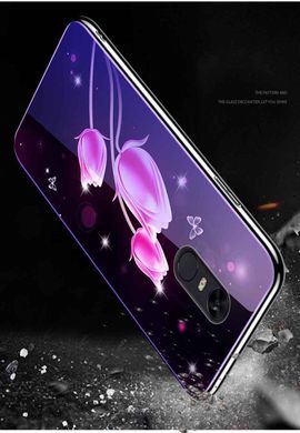 Чехол Glass-case для Xiaomi Redmi 5 бампер накладка Flowers