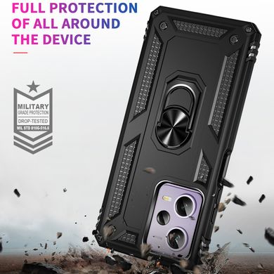 Чехол Shield для Xiaomi Redmi Note 12 Pro 5G бампер противоударный с подставкой Black