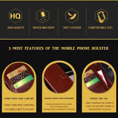 Чехол Idewei для Motorola Edge 40 книжка кожа PU с визитницей коричневый