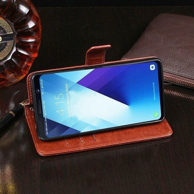 Чехол Idewei для Samsung Galaxy A8 2018 / A530F книжка кожа PU коричневый