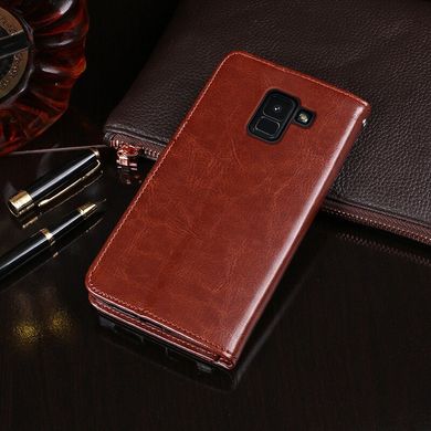 Чохол Idewei для Samsung Galaxy A8 2018 / A530F книжка шкіра PU коричневий