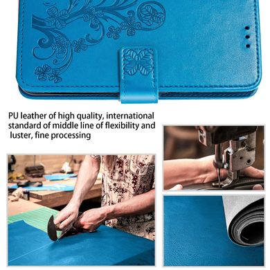 Чехол Clover для Xiaomi Redmi Note 9 книжка кожа PU с визитницей голубой
