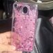 Чехол Glitter для Samsung Galaxy J7 2017 / J730 Бампер Жидкий блеск сердце розовый