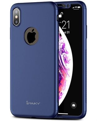 Чохол Ipaky для Iphone XS бампер + скло 100% оригінальний з вирізом 360 Blue
