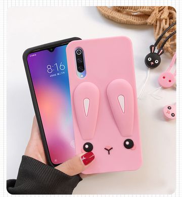 Чехол Funny-Bunny для Xiaomi Mi 9 SE бампер резиновый заяц Розовый