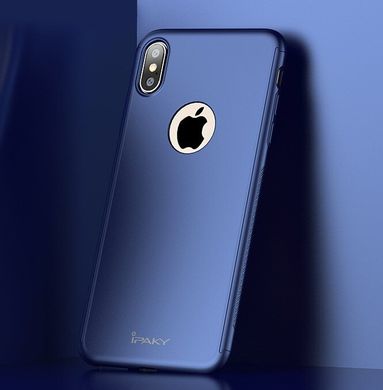Чехол Ipaky для Iphone XS бампер + стекло 100% оригинальный с вырезом 360 Blue