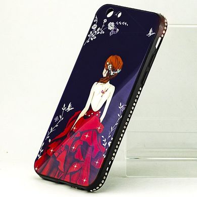 Чохол Glass-case для Iphone 6 / 6s бампер накладка Red Dress