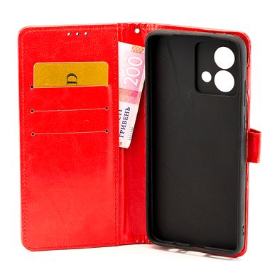 Чехол Idewei для Motorola Moto G84 книжка кожа PU с визитницей красный