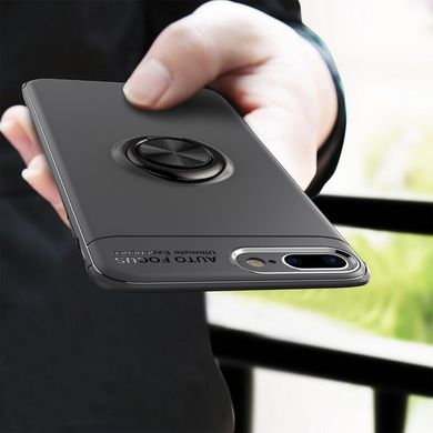 Чехол TPU Ring для Iphone 7 Plus / 8 Plus бампер оригинальный black с кольцом