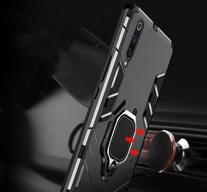 Чохол Iron Ring для Xiaomi Mi 9 броньований бампер Броня Black