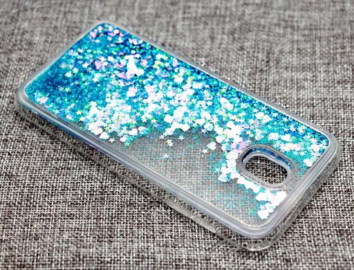 Чехол Glitter для Samsung Galaxy J3 2017 / J330F Бампер Жидкий блеск Синий