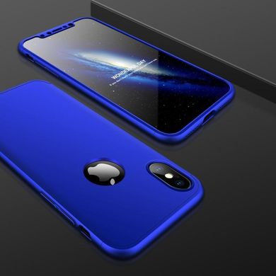 Чехол GKK 360 для Iphone XS бампер оригинальный с вырезом Blue