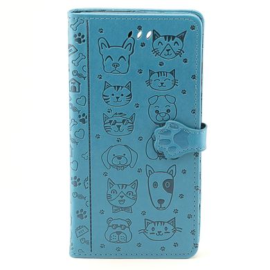 Чехол Embossed Cat and Dog для Xiaomi Redmi 7 книжка кожа PU Blue
