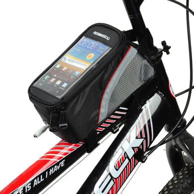 Велосипедная сумка Roswheel 6.5" велосумка для смартфона на раму 12496 L Black-Red