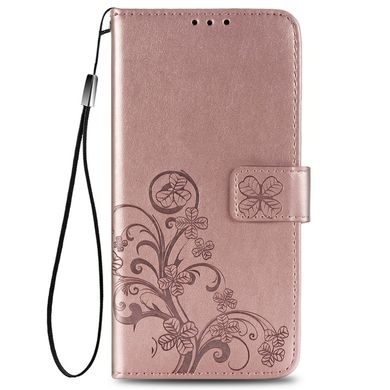 Чехол Clover для Xiaomi Redmi Note 9 книжка кожа PU с визитницей розовое золото