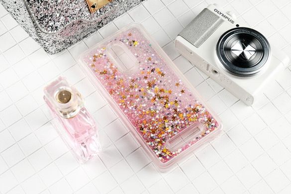 Чохол Glitter для Xiaomi Redmi Note 3 / Note 3 Pro Бампер рідкий блиск зірки Рожевий