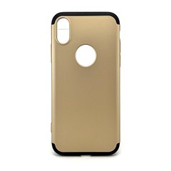 Чехол GKK 360 для Iphone XS бампер противоударный с вырезом Gold-Black
