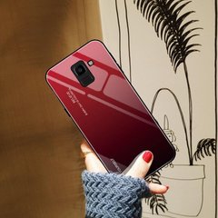 Чехол Gradient для Samsung J6 2018 / J600 бампер накладка Red-Black
