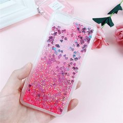 Чехол Glitter для Iphone 7 / 8 Бампер Жидкий блеск с Сердце Розовый