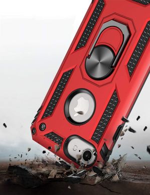 Чехол Shield для Iphone SE 2020 бронированный Бампер с подставкой Red