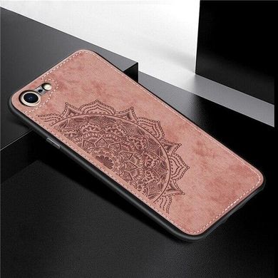 Чехол Embossed для Iphone 7 / 8 бампер накладка тканевый розовый