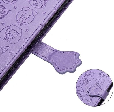 Чохол Embossed Cat and Dog для Xiaomi Redmi 7 книжка шкіра PU Purple