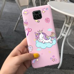 Чехол Style для Xiaomi Redmi Note 9 Pro силиконовый бампер Розовый Sleeping Unicorn