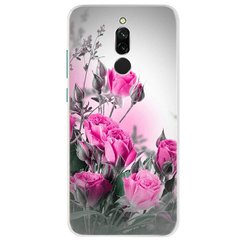 Чехол Print для Xiaomi Redmi 8 силиконовый бампер Roses pink