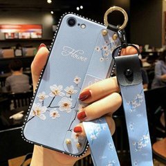 Чехол Lanyard для Iphone SE 2020 бампер с ремешком Blue