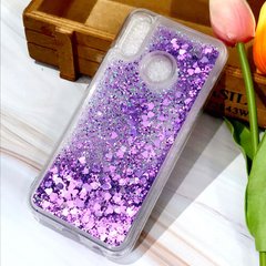 Чохол Glitter для Xiaomi Mi Max 3 Бампер Рідкий блиск серце Фіолетовий