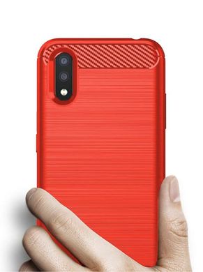 Чехол Carbon для Samsung Galaxy A01 2020 / A015F бампер оригинальный Red