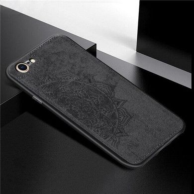 Чехол Embossed для Iphone 7 / 8 бампер накладка тканевый черный