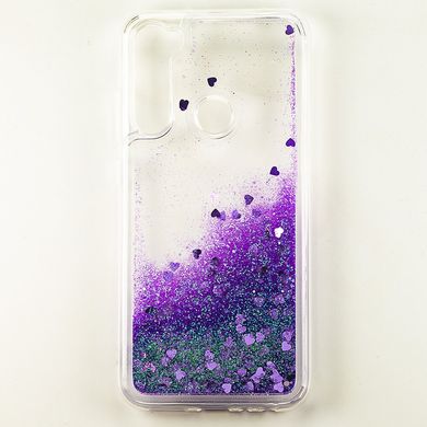 Чехол Glitter для Xiaomi Redmi Note 8T Бампер Жидкий блеск Фиолетовый