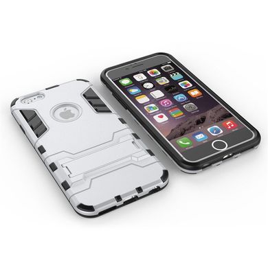Чехол Iron для Iphone SE 2020 бронированный Бампер с подставкой Silver
