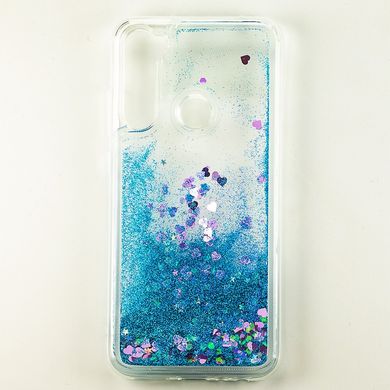 Чехол Glitter для Xiaomi Redmi Note 8T Бампер Жидкий блеск Синий