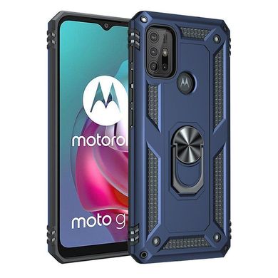 Чехол Shield для Motorola Moto G10 бампер противоударный с подставкой Blue