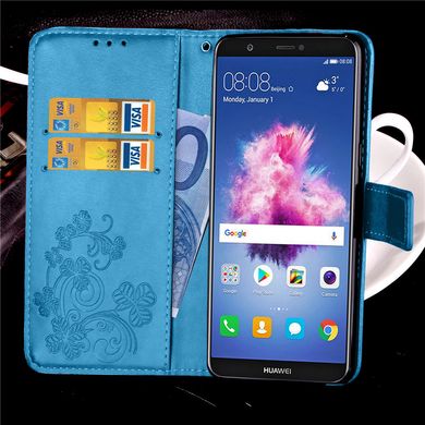 Чехол Clover для Huawei P Smart 2018 / FIG-LX1 / FIG-LA1 книжка кожа PU голубой