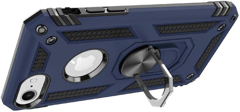 Чехол Shield для Iphone SE 2020 бронированный Бампер с подставкой Dark-Blue