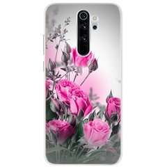 Чехол Print для Xiaomi Redmi Note 8 Pro силиконовый бампер Roses pink