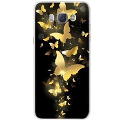 Чехол Print для Samsung J7 2016 J710 J710H силиконовый бампер Butterflies Gold