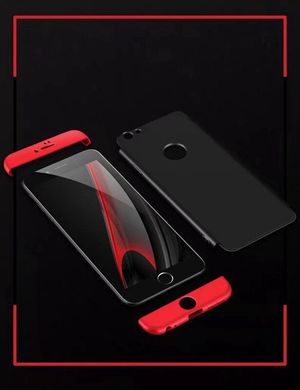 Чохол GKK 360 для Iphone 7 / Iphone 8 Бампер оригінальний з вирізом black + red