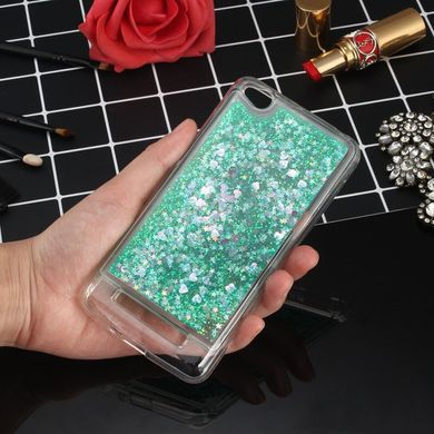 Чехол Glitter для Xiaomi Redmi 4a Бампер Жидкий блеск бирюзовый