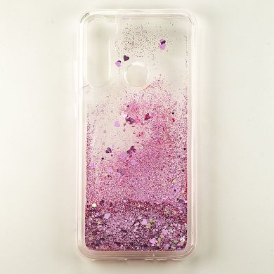Чохол Glitter для Xiaomi Redmi Note 8T Бампер Рідкий блиск серце Рожевий