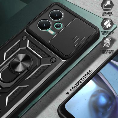 Чехол Hide Shield для Xiaomi Poco X5 5G бампер противоударный с подставкой Black