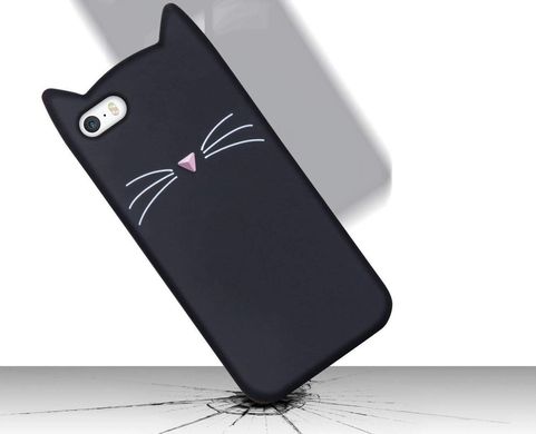 Чехол 3D Toy для iPhone 5 / 5s / SE Бампер резиновый Cat Black